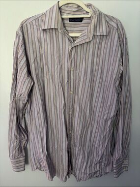 Grant Thomas Lavender Stripe Long-Sleeve Dress Shirt